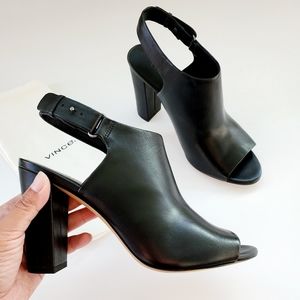 Vince Hartley Slingback Black Sandal NIB size 9